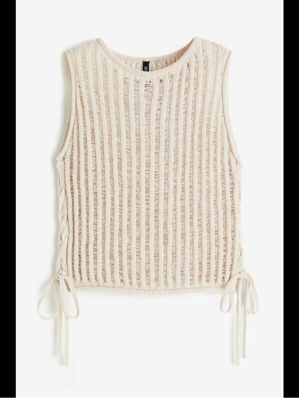 H&M Cream Open-Knit Lace Side-Tie Tank
